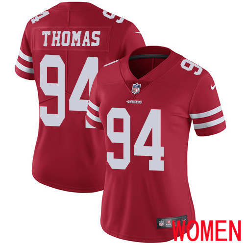 San Francisco 49ers Limited Red Women Solomon Thomas Home NFL Jersey 94 Vapor Untouchable